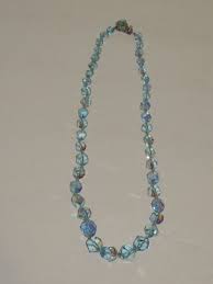 Vintage 1950's Blue Faceted Autrian Crystal Necklace | eBay