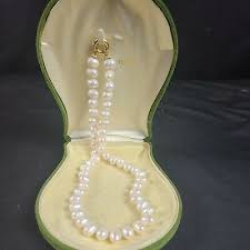 Vintage Estate 18K Gold Clasp Cultured Baroque Barrel Pearl's Necklace | eBay