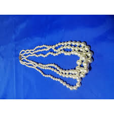 Antique Art Deco Mallorica custom Faux Pearl Necklace Sterling Clasp. For Sale at Ruby Lane