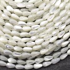 AAA Iridescent Natural White Mother of Pearl Shell Teardrop ...