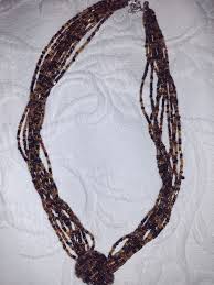 VINTAGE Tri-color Beaded 8-Strand Necklace & matching 2-Loop ...