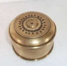 Vintage Brass Handcrafted Solid Round Shape Engraved Powder Box | eBay