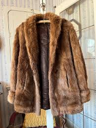 Vintage Brown Fur Coat, Beaver Fur Jacket (C595), Red Brown ...