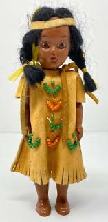 Vintage Plastic Indian Native American Girl Doll With Braids ...