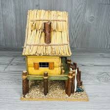 Wooden bird House Decorative yacht club miniature style birdhouse fairy garden | eBay