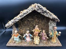 Vintage 6 Piece Nativity Set Made in Italy Music Box Plays ...