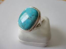 Sterling Silver Ring real Arizona Turquoise rectangular cut ...