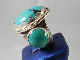 Oval Turquoise Three-stone Sterling Silver Ring - Etsy
