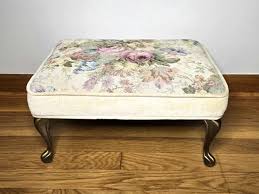 Vintage Floral Embroidered Tapestry and Velvet Sides ...