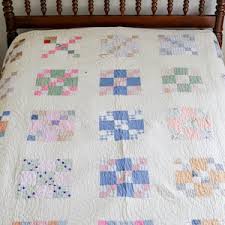 Vintage Pastel Nine Patch Quilt, C1930 - Etsy