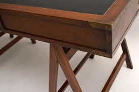 Antique Campaign Style Mahogany Leather Top Desk at 1stDibs | antique campaign desk, campaign desk antique, vintage campaign desk