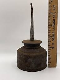 Vintage Long Spout Thumb Oiler Tin Metal Can Oil 6 1/2” | eBay