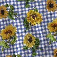 SUNFLOWER GINGHAM TOSS - SUNFLOWER GARDEN COLLECTION (ROYAL ...