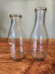 Two- 1 Quart Glass Milk Bottle Vintage 1 Duraglas & 1 Liberty ...
