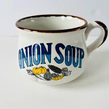 Vintage 70's Festival Speckled Stoneware Onion Soup Mug Bowl ...