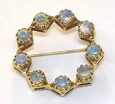 18K YELLOW GOLD - OPAL (4.50Ct) VINTAGE PIN BROOCH | eBay