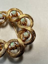 Opal 14K Gold Vintage Intertwined Wreath Brooch Mid-century Circa 1950s - Etsy Israel