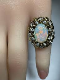 Antique 14k Gold Diamond and Opal Ring by Jack Gutschneider AITUZZI JEWELRY | eBay