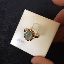 1.65ct Solid Opal Princess Ring Set 9k Gold Ground Cut 0.216ct Diamond No41334 for sale online | eBay