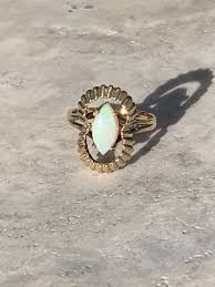 Vintage Genuine Australian Opal Gold Ring, 10k Gold Marquise Opal Ring, Size 5 3/4 Ring, October Birthstone Gold Ring, 1980's Ring - Etsy Australia