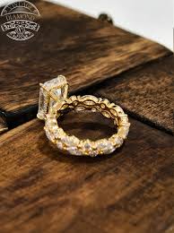 4.0 CT Radiant Cut Moissanite Ring, Marquise Cut Full ...