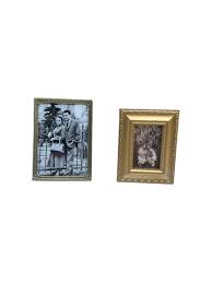 Pair of Small Gold Picture Frames With Family Photo Prints – Fig House Vintage