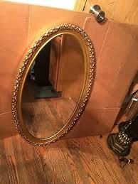 Stunning Large Vintage Round Oval Mirror Gold Tone Ornate Frame MCM 35x19 | eBay