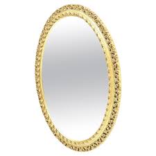 Oval Gesso and Carved Wood Gold Gilt Frame Wall Mirror Mint! For Sale at 1stDibs