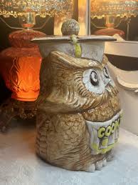 Vintage 1970s Retro Graduation OWL Rare Cookie Jar Treasure ...