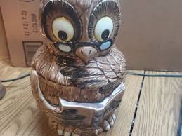 Smart Owl Antique Vintage Ceramic Large 12" tall Cookie Jar ...