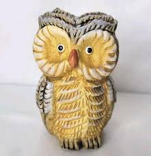 Vintage Ceramic Owl Statue Figurine Hand Painted MY Made In Korea | eBay