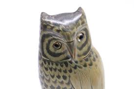 HAND CARVED OWL | WATER BUFFALO HORN | WOOD BASE 7" x 4" x 2" #5 | eBay Australia