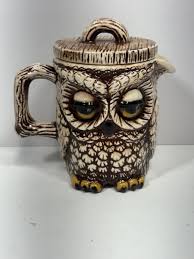 vintage owl ceramic creamer Canister | eBay