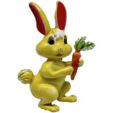 Vintage JJ Bunny Rabbit Brooch Pin. For Sale at Ruby Lane