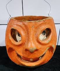 Vintage 5" German Halloween Pressed Paper Pumpkin Jack ...