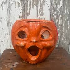Vintage Halloween Paper Mache Jack O Lantern, Vintage ...