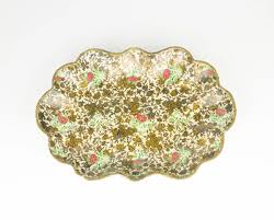 Vintage Red and Gold Floral Chintz Tray - Rose Pattern ...