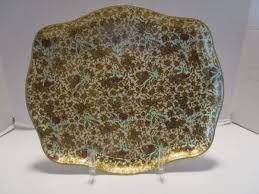 Vintage PAPER-MACHE TOLEWARE TRAY GILT ROSES LARGE SCALLOPED ...