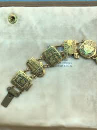 1920s Egyptian Revival Bracelet Hand Engraved Damascene Link ...