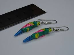 PARROT EARRINGS Hand Crafted Carved & Painted Tropical ...