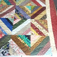 74in by 50in Quilt Handmade Crazy Geometric Patchwork | eBay