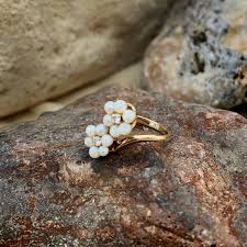 Daisy Duo Seed Pearl Ring | Deheb Jewellery Malta