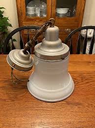 Antique or VTG Hanging Ceiling Light w/Milk Glass Bell ...