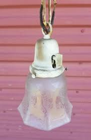 Vintage Hanging Light Fixture Bryant PADDLE Vintage Etched ...