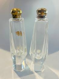 Vintage Art Deco Cut Crystal Salt & Pepper Shakers – Sterling Silver Caps - Etsy