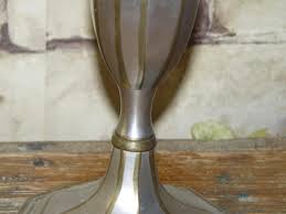 Solid Brass Candle Stick With Brushed Silver and Brass Finish, 9" Tall and 4 1/2" Across at Base, Single Taper Candle Cup, Made in India 50s - Etsy