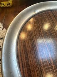 Early American Pewter Webb. Tea Coffee Serve Tray Silver Flared Rim Wood Grain | eBay