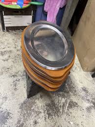 Nordic Ware Sizzler steak plates set of 5 wood & stainless steel | eBay Australia