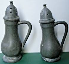 Vtg Salem Pewter 4" Tall Salt & Pepper Shaker Set - CAB 895 ...