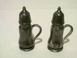 Vintage Quaker Genuine Pewter Salt and Pepper Shaker Set ...